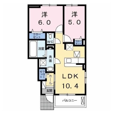 リヨン A 104の間取り図