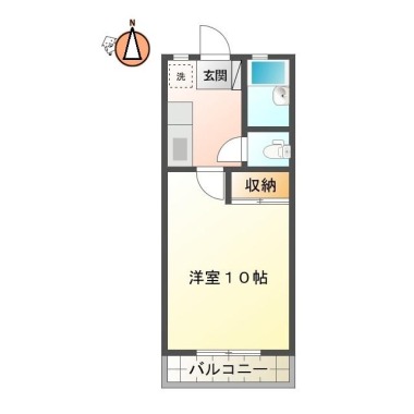 蔵本元町 マンション 1K 35の間取り図