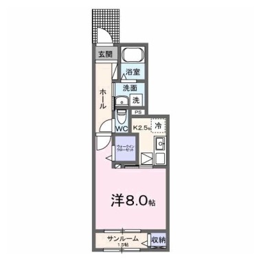 アデル・クラージュ羽ノ浦 I 102の間取り図