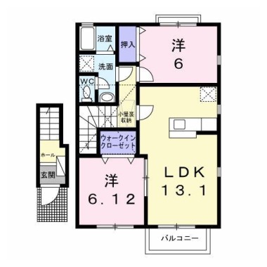 ヴィラ・ファミールB 203の間取り図