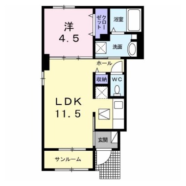 ルミエール古庄I 101の間取り図