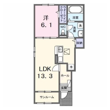 ルミエール古庄II 101の間取り図