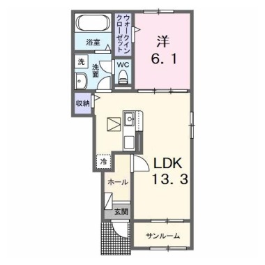 ルミエール古庄II 103の間取り図