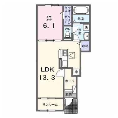 ルミエール古庄III 102の間取り図