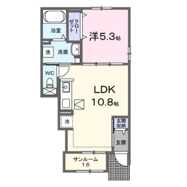 ルミエール古庄III 106の間取り図