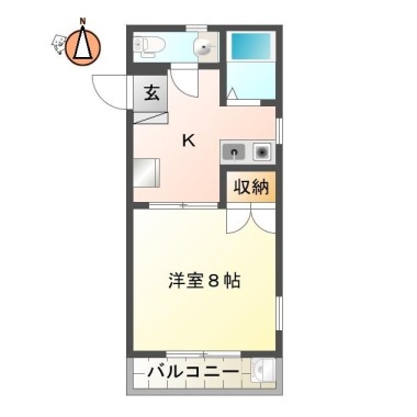 富田橋 マンション 1K 103の間取り図