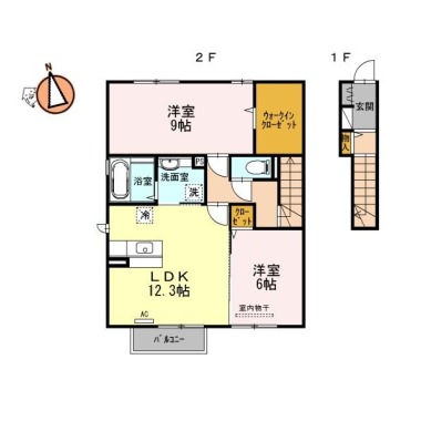 アヴァン ドゥースB 202の間取り図