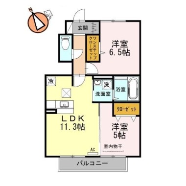 ロン・ラポール C棟 102の間取り図