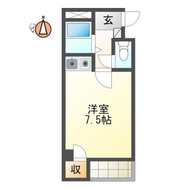 ピアネージュ徳島 501の間取り図