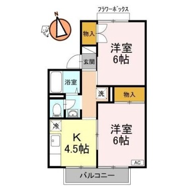 セジュール笹川 203の間取り図