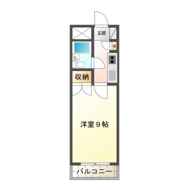 中昭和町 マンション 1K 202の間取り図