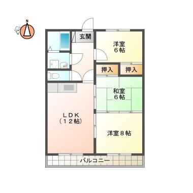 中常三島町 マンション 3LDK 607の間取り図