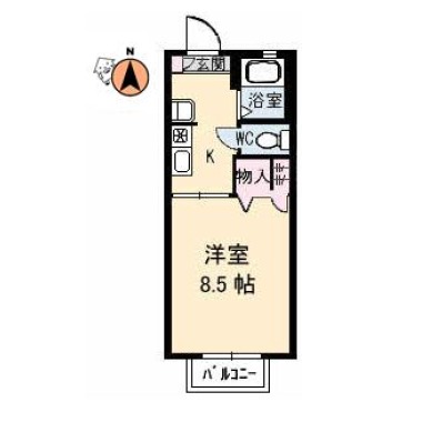 CASA安宅 C棟 208の間取り図