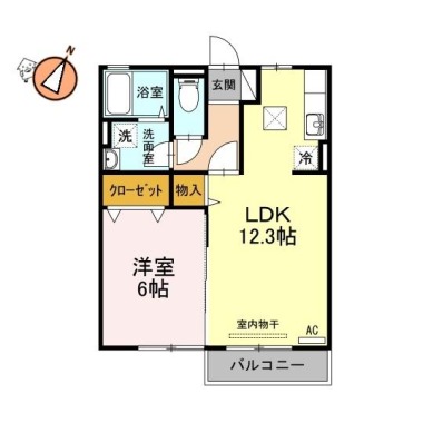 ステイトメント安宅A 105の間取り図