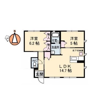 ブランシェ川内 III番館 106の間取り図