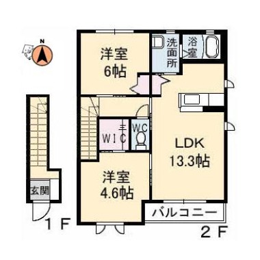 ブランシェ川内 III番館 203の間取り図