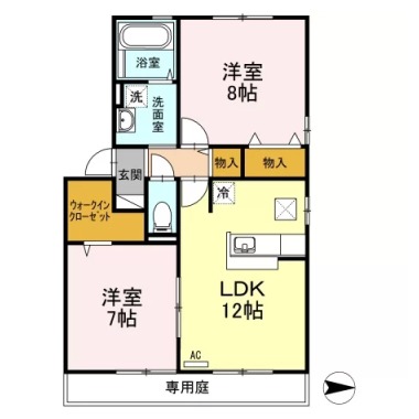 リヴェール C棟 C101の間取り図