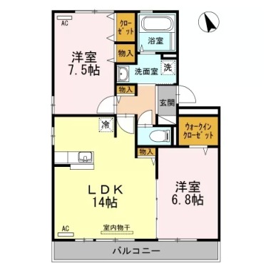 リヴェール北島 202の間取り図