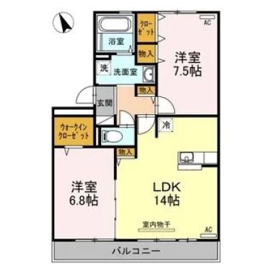 リヴェール北島 203の間取り図