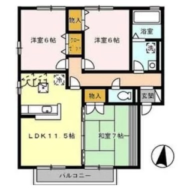 プレミール A棟 A101の間取り図