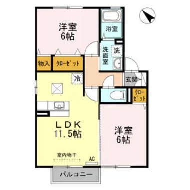 セジュール高島 105の間取り図