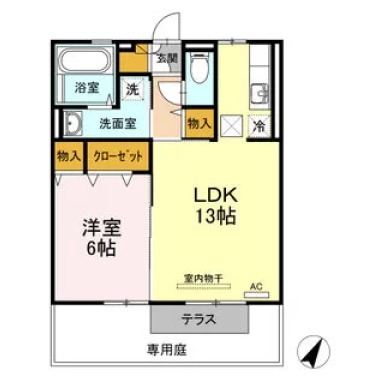 アムール21 D棟 102の間取り図