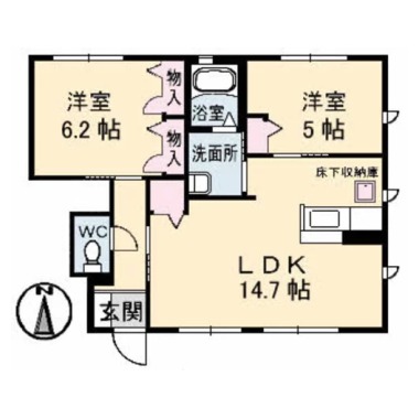 ブランシェ川内 III番館 106の間取り図