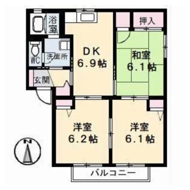 プリマベーラ北島 A棟 203の間取り図