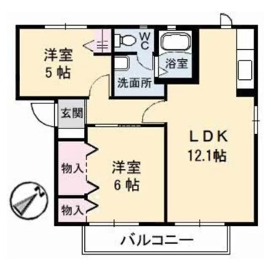 シャーメゾン マルベリー 102の間取り図