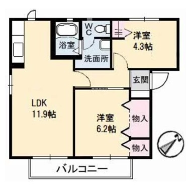 シャーメゾン マルベリー 201の間取り図