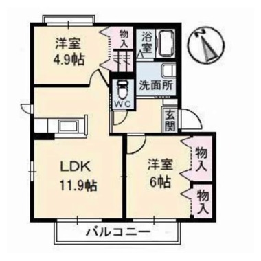 コンフォートヴィラ II棟 205の間取り図