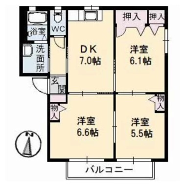 シャーメゾン明神 B棟 102の間取り図