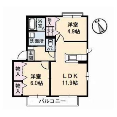 コンフォートヴィラ III 206の間取り図