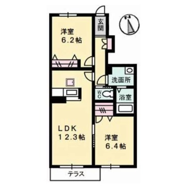 すまいる倶楽部 105の間取り図