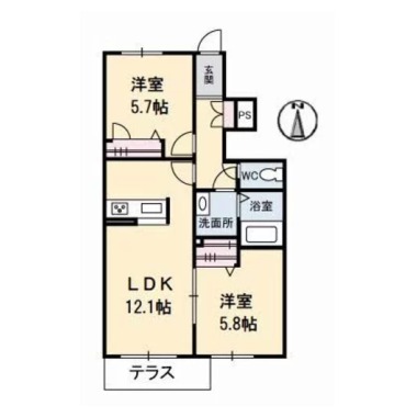 プロヌーブ鳴門 105の間取り図