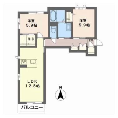 ベレオ鳴門 一号館 A101の間取り図