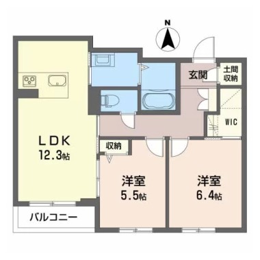 ベレオ鳴門 一号館 A302の間取り図