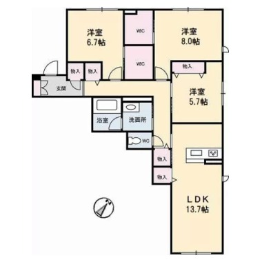 シャーメゾン北島 305の間取り図