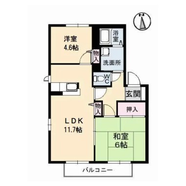 ドミール富永 A棟 201の間取り図