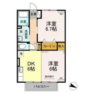 コート・セジュールなかがわ 205の間取り図