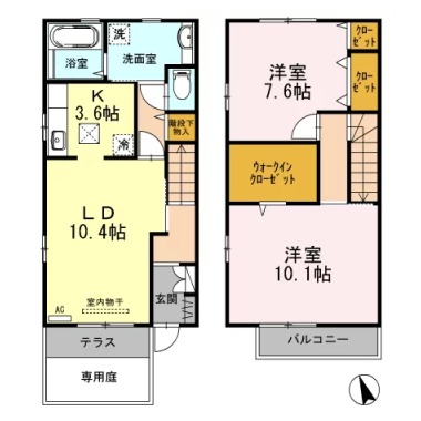 クウラージュ G棟 G1の間取り図