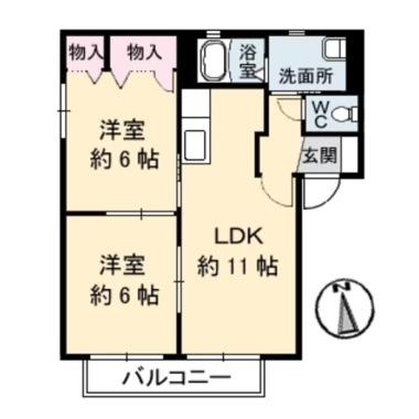 バリュージュ萌芽 C棟 101の間取り図