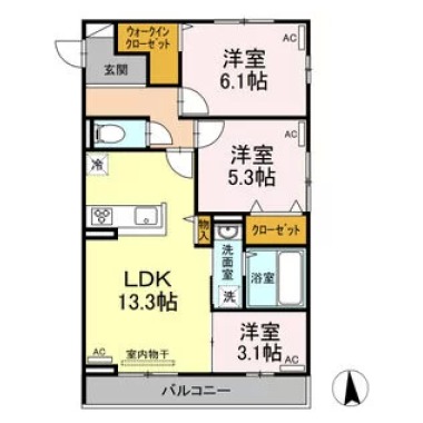 ベル グランデ 301の間取り図