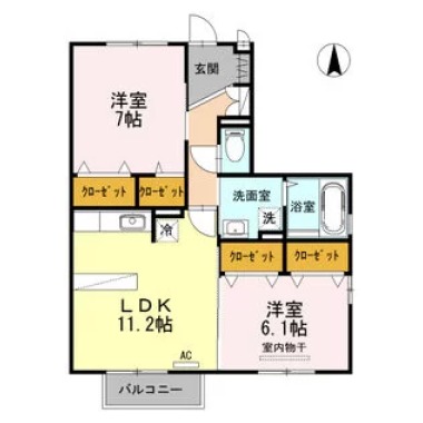 ラ・ソラーレ I棟 201の間取り図