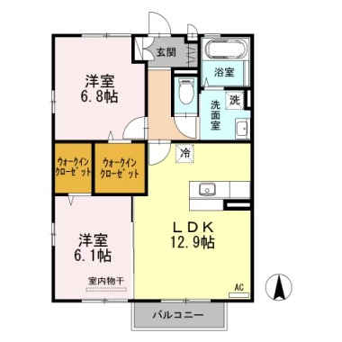 ラ・ソラーレ I棟 205の間取り図