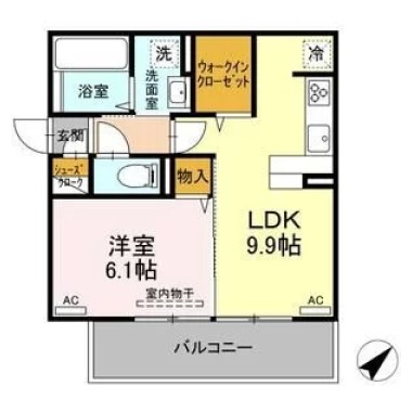 アムール21 F棟 205の間取り図