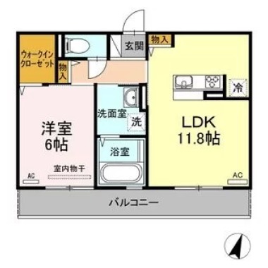 シャンデリア 302の間取り図