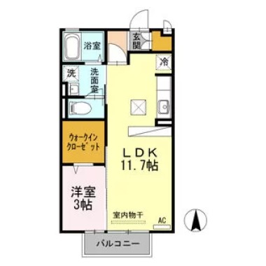 ヴィラセゾン6 102の間取り図