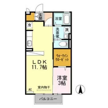 ヴィラセゾン6 201の間取り図