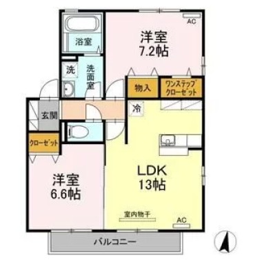 サンモール・Y A棟 A201の間取り図